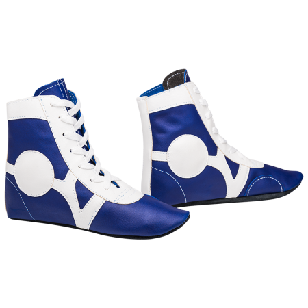 Купить Обувь для самбо SM-0102, кожа, синий Rusco в Печорах 
