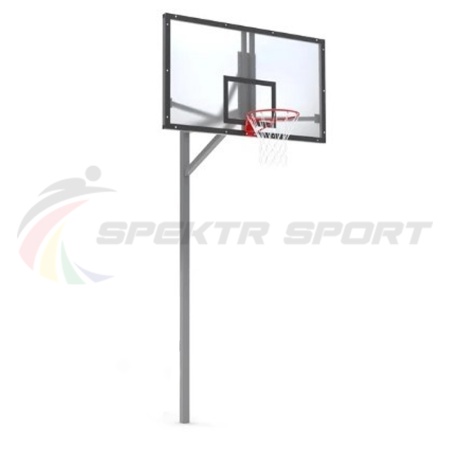Купить Стойка баскетбольная уличная упрощенная со щитом из оргстекла, кольцом и сеткой SP D 412 в Печорах 