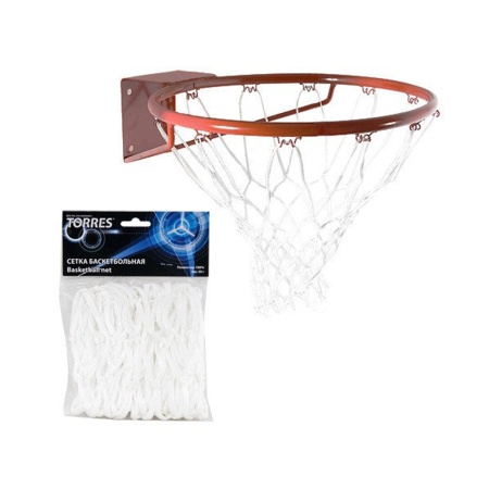 Купить Сетка баскетбольная Torres, нить 4 мм, белая в Печорах 