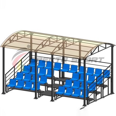 Купить Трибуна для зрителей 4 ряда на 34 места с навесом и перилами в Печорах 